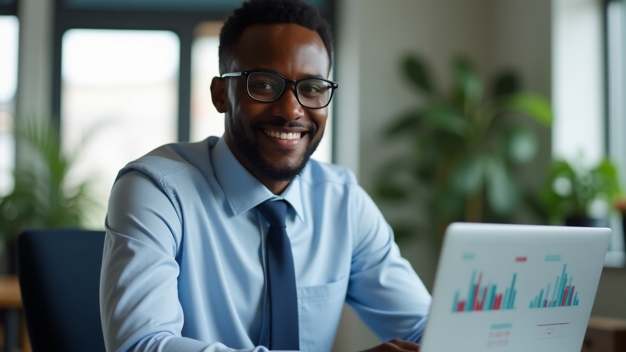 Young professional managing finances