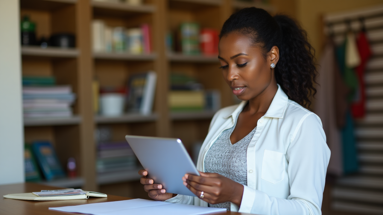 Small business owner reviewing finances